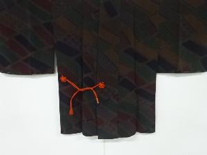 縮緬地幾何学に青海波模様道中着